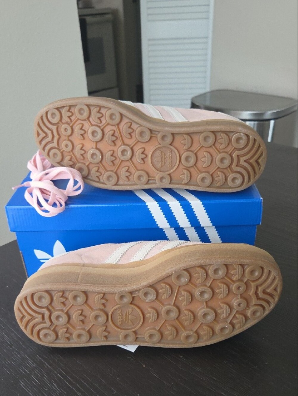 NWT Adidas Women's GAZELLE BOLD 'Sandy Pink Off White' Shoes IH4209 - Picture 5 of 10